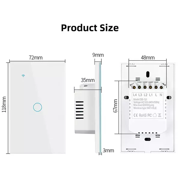 Interruptor Inteligente Táctil Wifi Funciona Con O Sinneutro