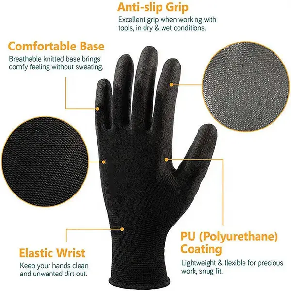 Guante Poliuretano Resistente Proteccion Industrial X12pares
