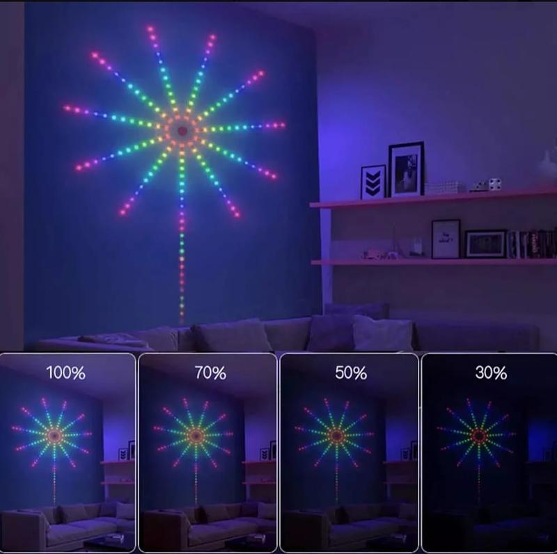 Luz Led Fuegos Artificiales Estrella Control Bluetooth Wifi