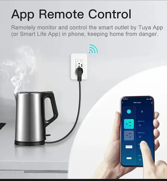 Tomacorriente Enchufe Inteligente Doble App Tuya Wifi Usb/C