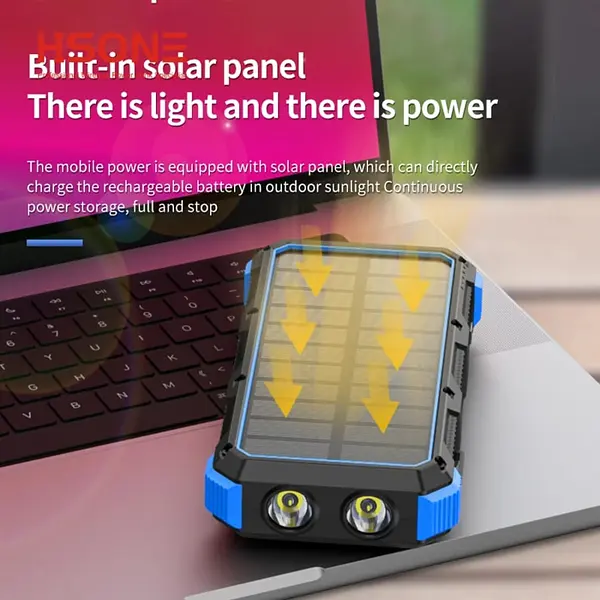 Power Bank Solar Carga Inalambrica 20000 Mah 4 Cables